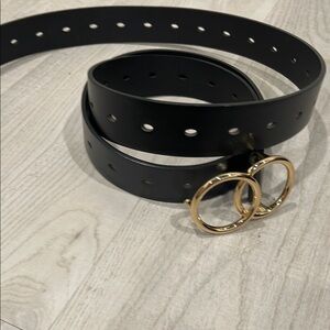 Black and Gold Double-Ring Belt